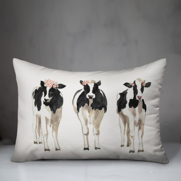 Cow print lumbar discount pillow